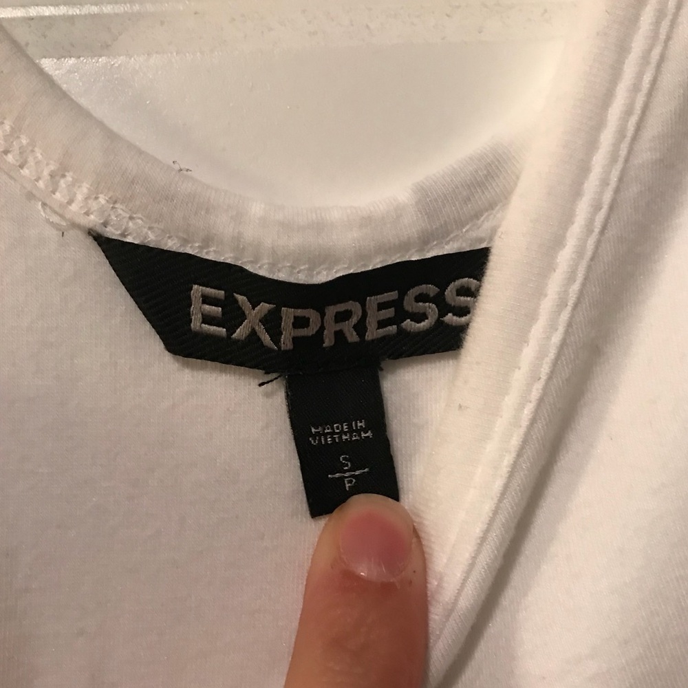 ✨SOLD✨ Express • White draped bodycon dress - Picture 3 of 4